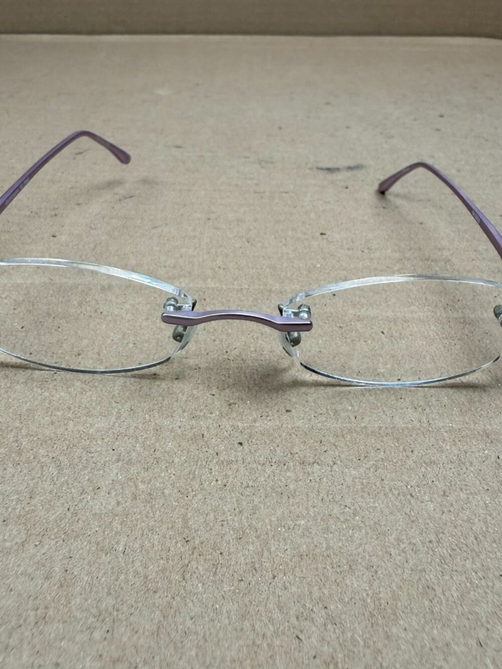 Foster Grant Alumineyes 10 FWG Rimless Reading Glasses Purple Frame A113-101